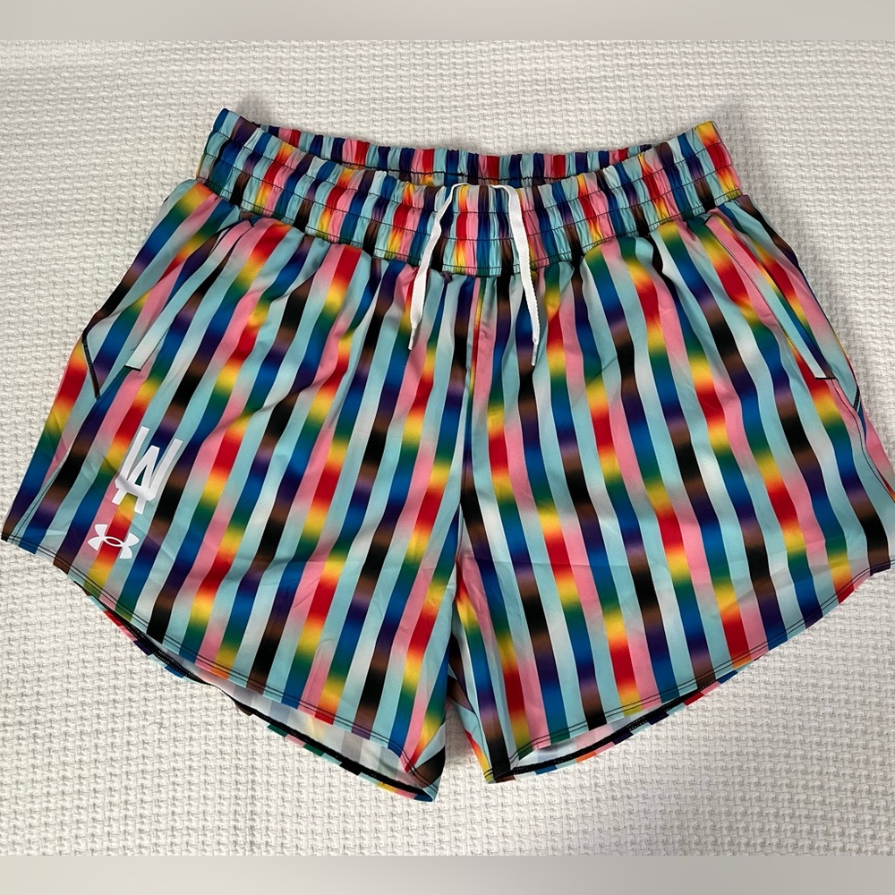BNWT Women’s Under Armour (UA) Vanish Pride Shorts – Water-Repellent UV Sz 1X